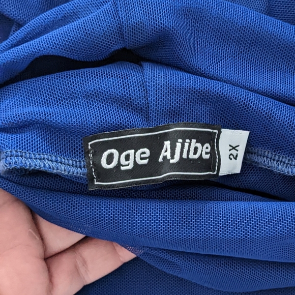 Oge Ajibe Blue Mesh Engrave Turtleneck - Picture 2 of 4